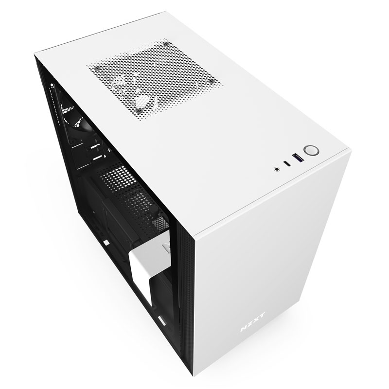 NZXT - NZXT H210i Mini-ITX RGB Gaming Case - White Tempered Glass