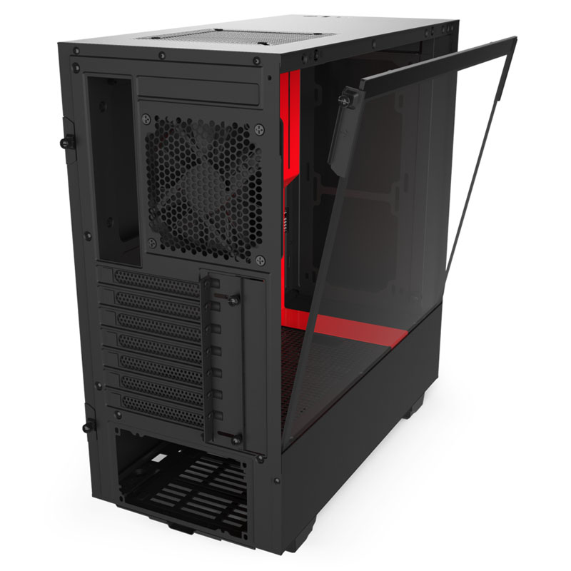 NZXT - NZXT H510 Midi Tower Gaming Case - Black/Red Tempered Glass