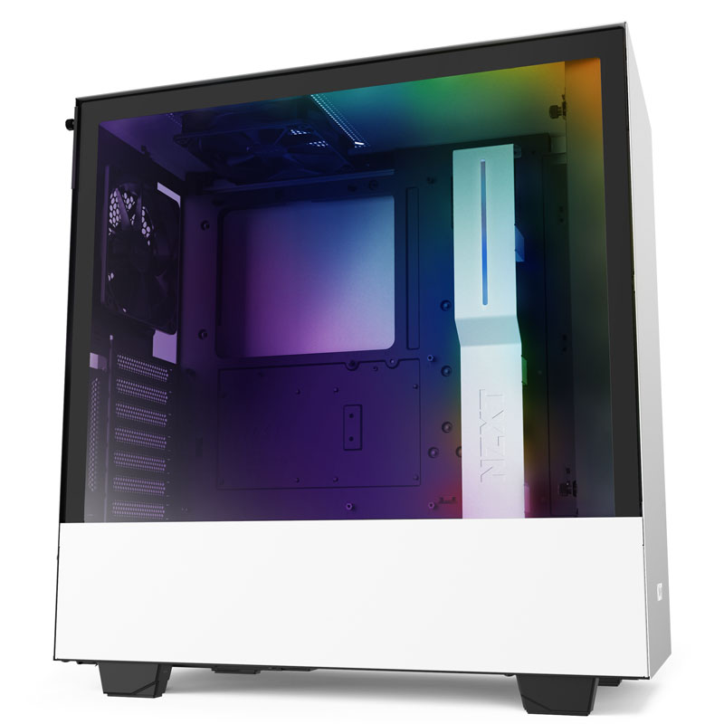 NZXT - NZXT H510i Midi Tower RGB Gaming Case - White Tempered Glass