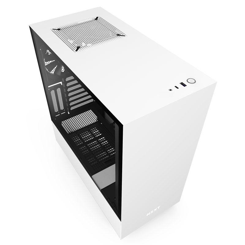 NZXT - NZXT H510i Midi Tower RGB Gaming Case - White Tempered Glass