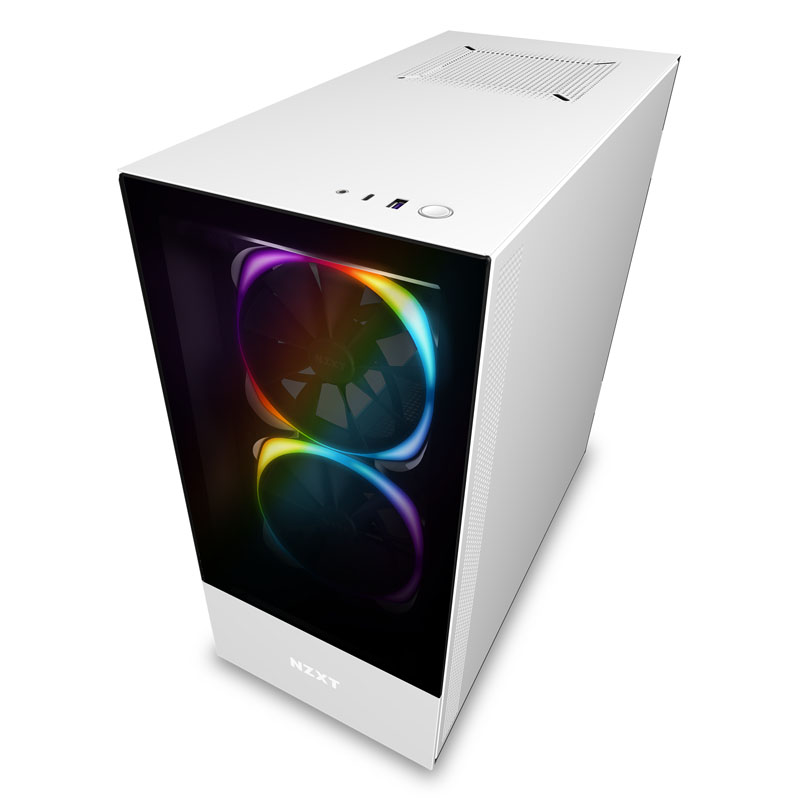 NZXT - NZXT H510 Elite Midi Tower RGB Gaming Case - White Tempered Glass