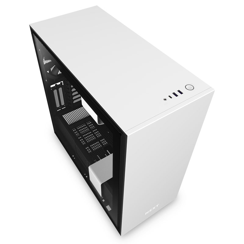 NZXT - NZXT H710i Midi Tower RGB Gaming Case - White Tempered Glass