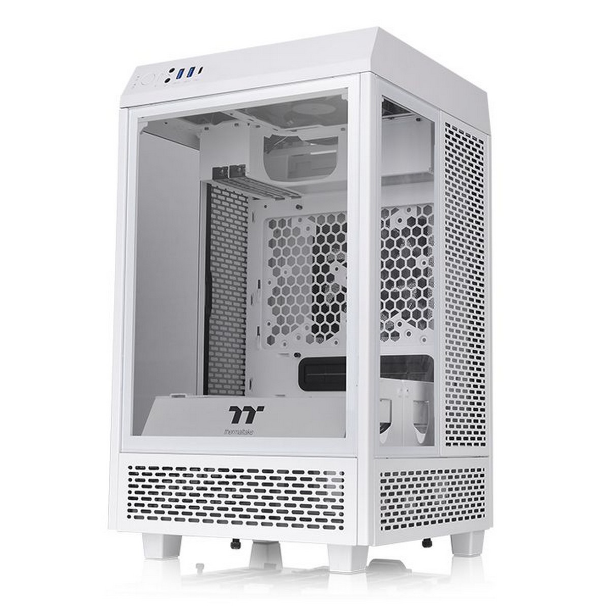 Thermaltake - Thermaltake The Tower 100 Snow Mini Chassis Tempered Glass PC Gaming Case -