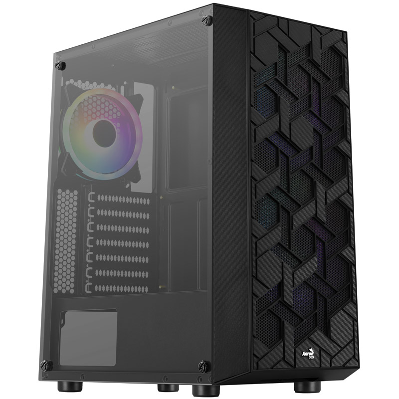 B Grade Aerocool Hive V1 Midi Tower Tempered glass - Black