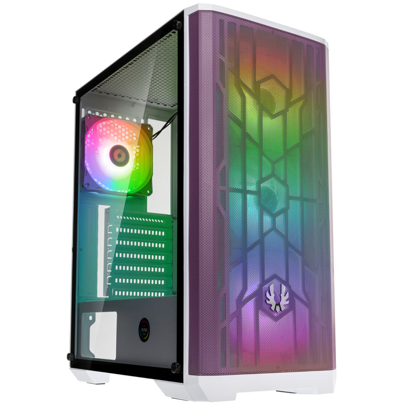 BitFenix Nova Mesh TG SE A-RGB Midi-Tower Tempered Glass - White / Purple