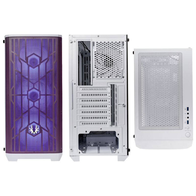 BitFenix - BitFenix Nova Mesh TG SE A-RGB Midi-Tower Tempered Glass - White / Purple