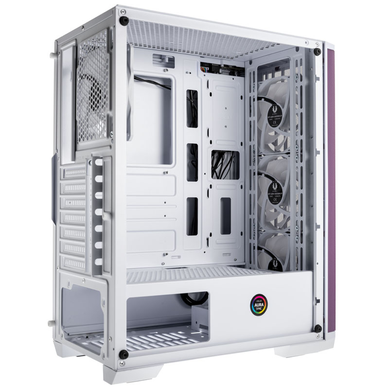 BitFenix - BitFenix Nova Mesh TG SE A-RGB Midi-Tower Tempered Glass - White / Purple
