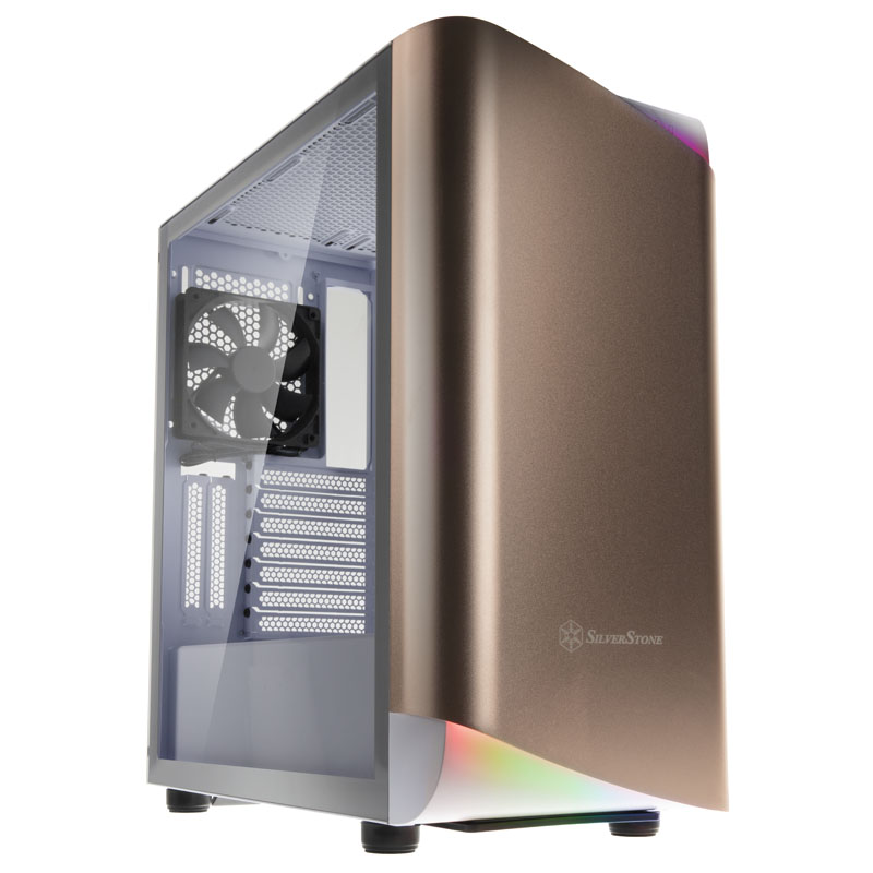 Silverstone Seta A1 ATX Mid-Tower - White  Rose Gold Tempered Glass