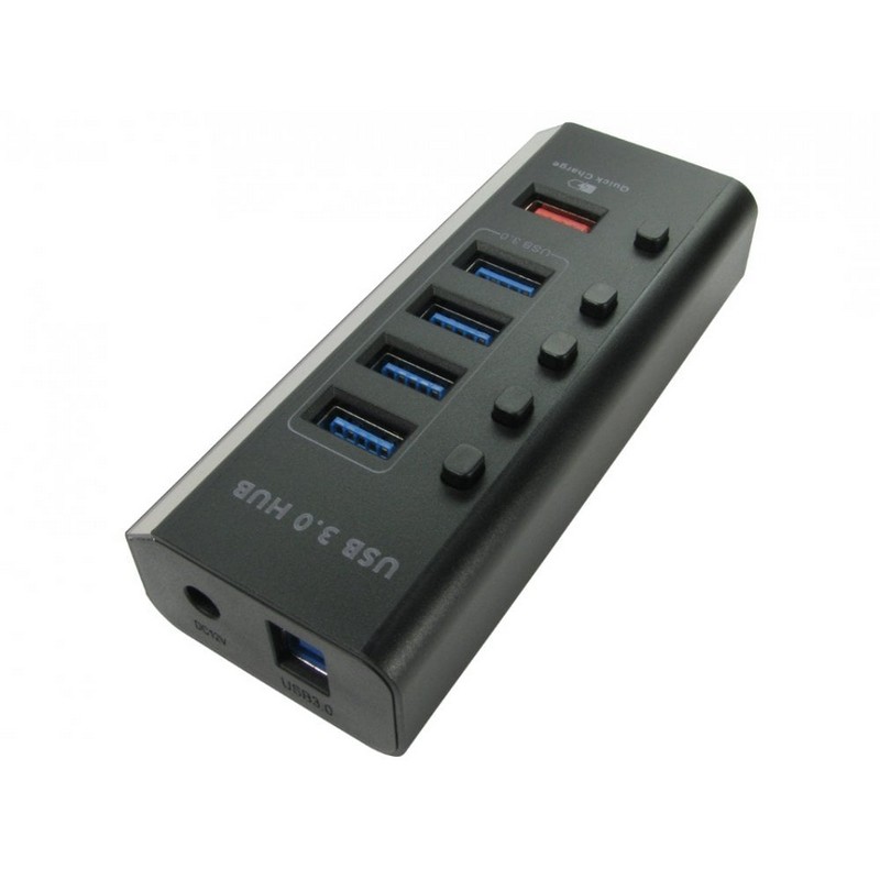 Overclockers UK - OcUK Value 4 Port USB3.0 Hub  Quick Charge Port - PSU