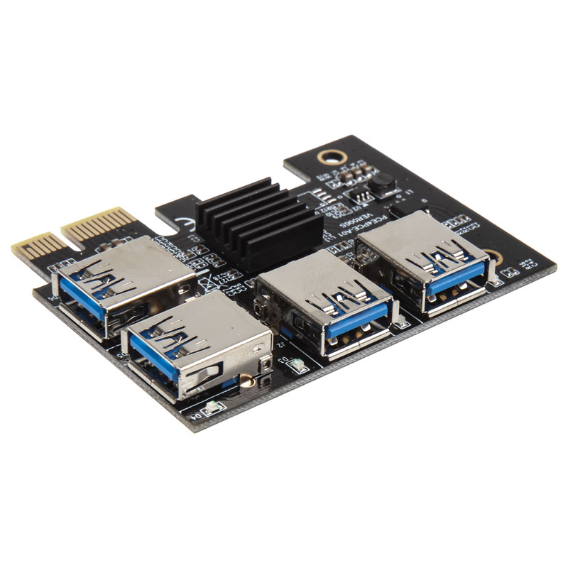 Kolink - Kolink PCIe x1 to Quad x16 - Quad-Mining / Rendering Upgrade Adapter
