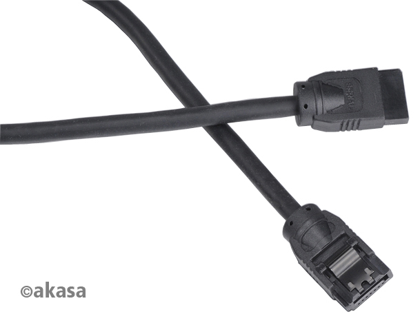 Akasa - Akasa SATA-III 100cm Rounded Data Cable (SATA3-100-BK)