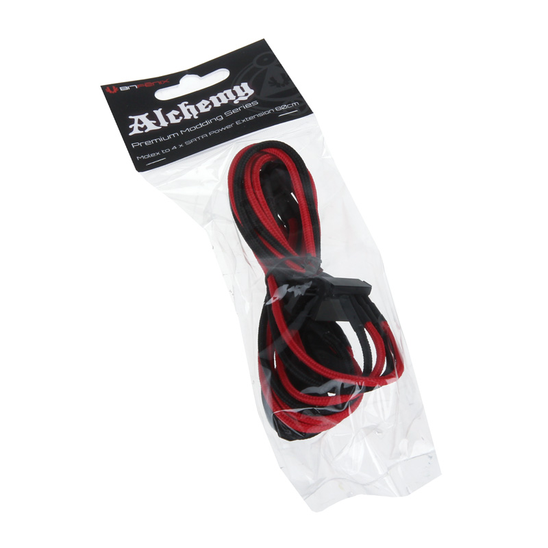 BitFenix - BitFenix Molex to 4x SATA Adapter 20 cm - sleeved black/red/black