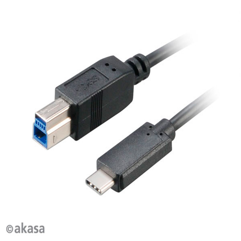 Akasa USB 3.1 Type C - Type B cable 100cm SuperSpeed 10Gbps data transfer s