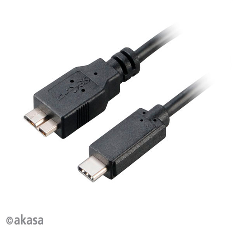 Akasa USB 3.1 Type C - Micro B cable 100cm SuperSpeed 10Gbps data transfer 