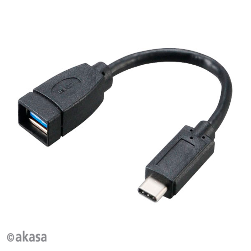 Akasa USB 3.1 Type C - Type A adapter cable 15cm SuperSpeed 10Gbps data tra