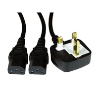 Photos - Other Components Cables Direct OcUK OcUK Value 2m UK Plug to 2x C13 Kettle Lead Mains Splitter Cable RB-3 