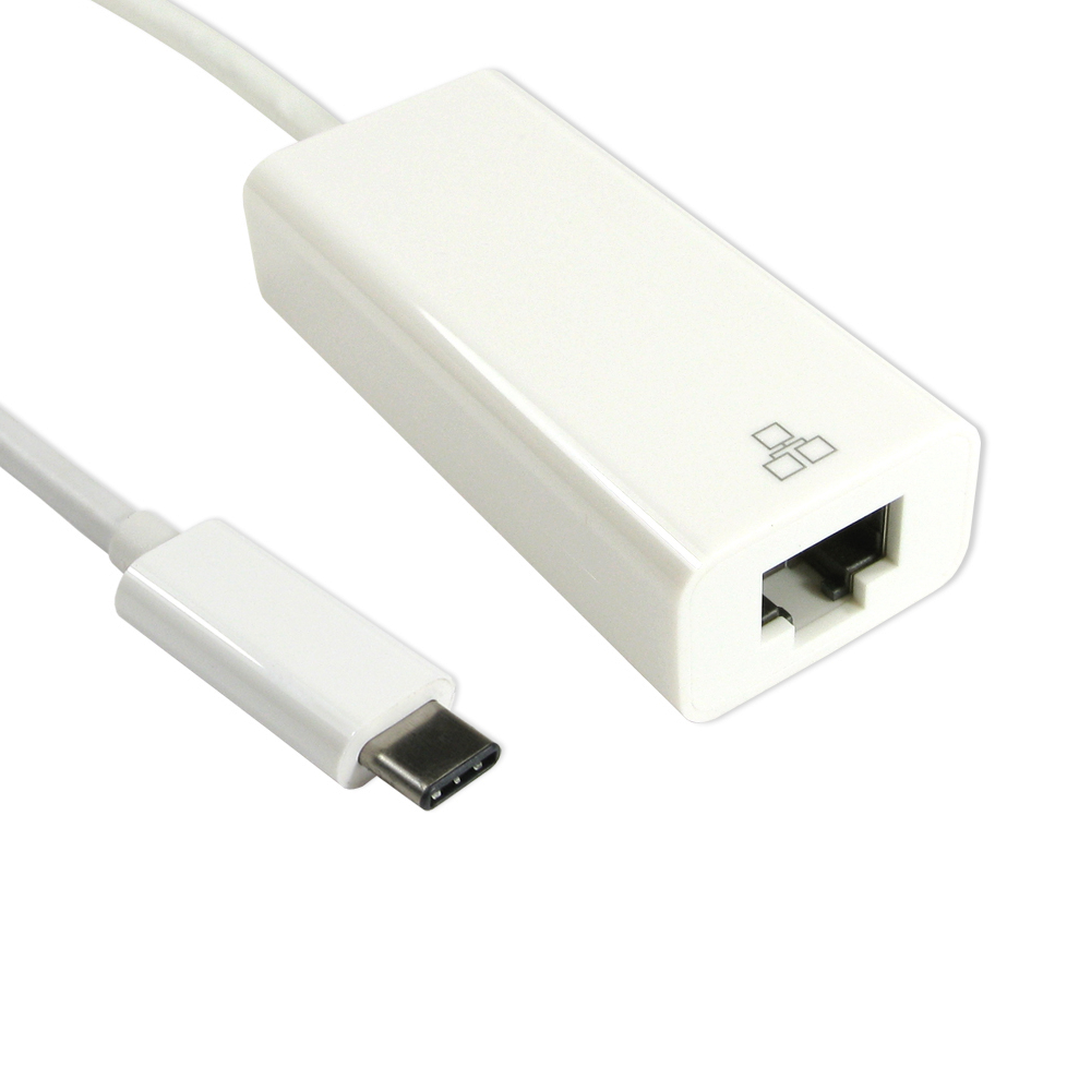 OcUK Value 15cm USB Type C (M) to Gigabit Ethernet Adapter - White