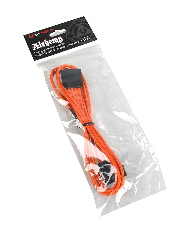 BitFenix - BitFenix Alchemy Molex to SATA Adapter 45 cm - sleeved orange/black