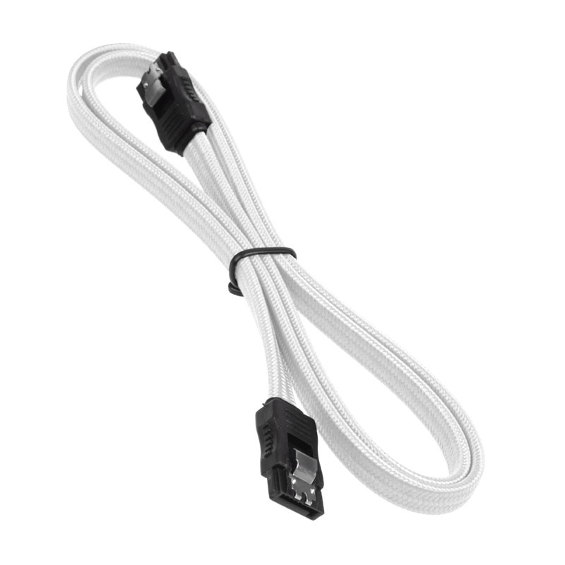 BitFenix - Bitfenix Alchemy 75cm SATA 3 Cable - Sleeved White/Black