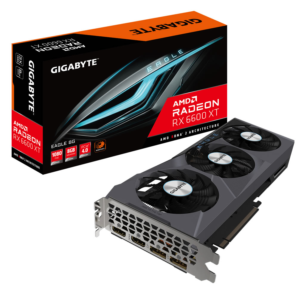 Gigabyte - Gigabyte Radeon RX 6600 XT Eagle 8GB GDDR6 PCI-Express Graphics Card