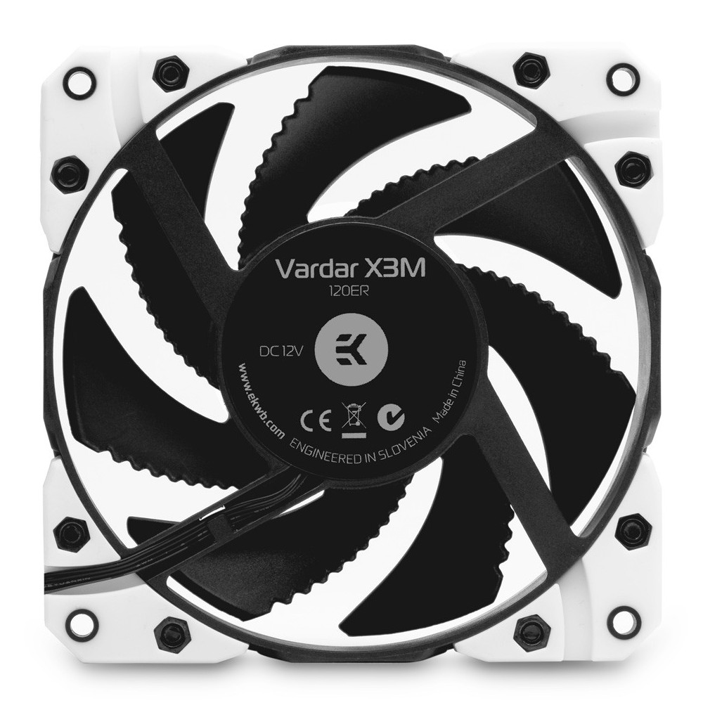 EK Water Blocks - EK Water Blocks EK-Vardar X3M 120mm (500-2200 rpm) Fan - White