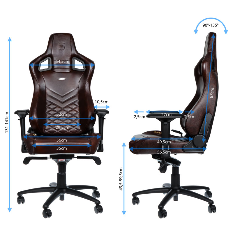 noblechairs - noblechairs EPIC Real Leather Gaming Chair - Brown/Black