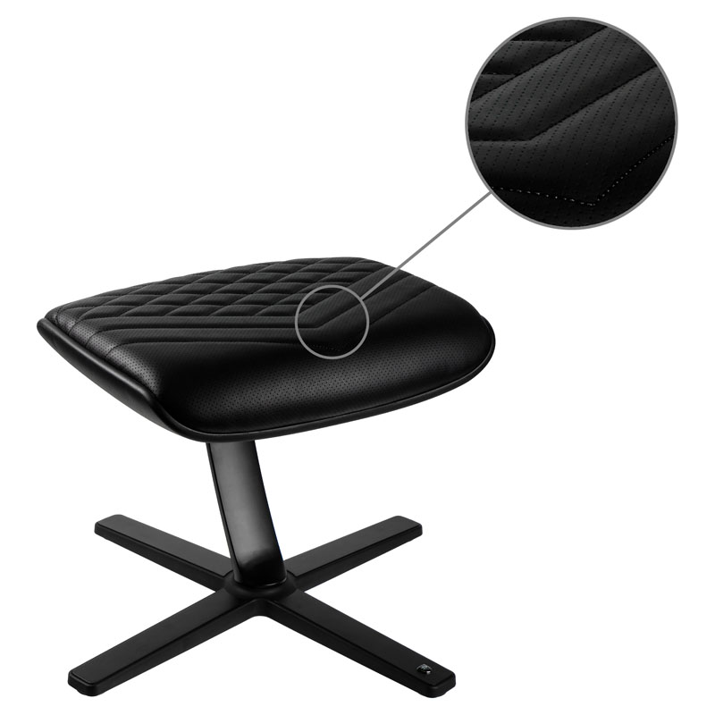 black chair with footrest