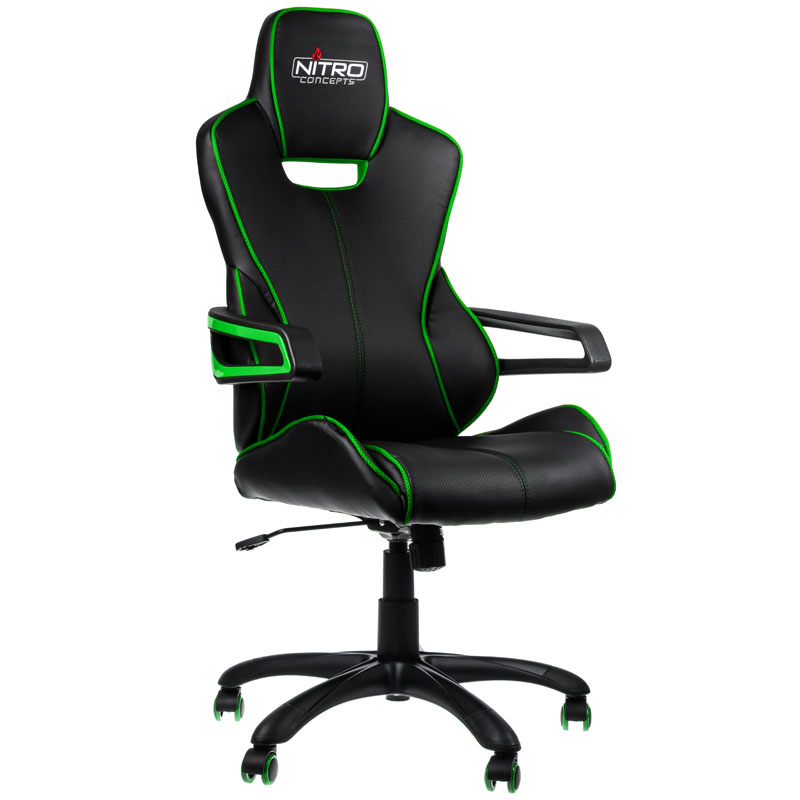 B Grade Nitro Concepts E200 Race Series Gaming Chair - Black/Green