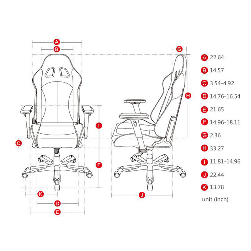 dxracer king series dimensions