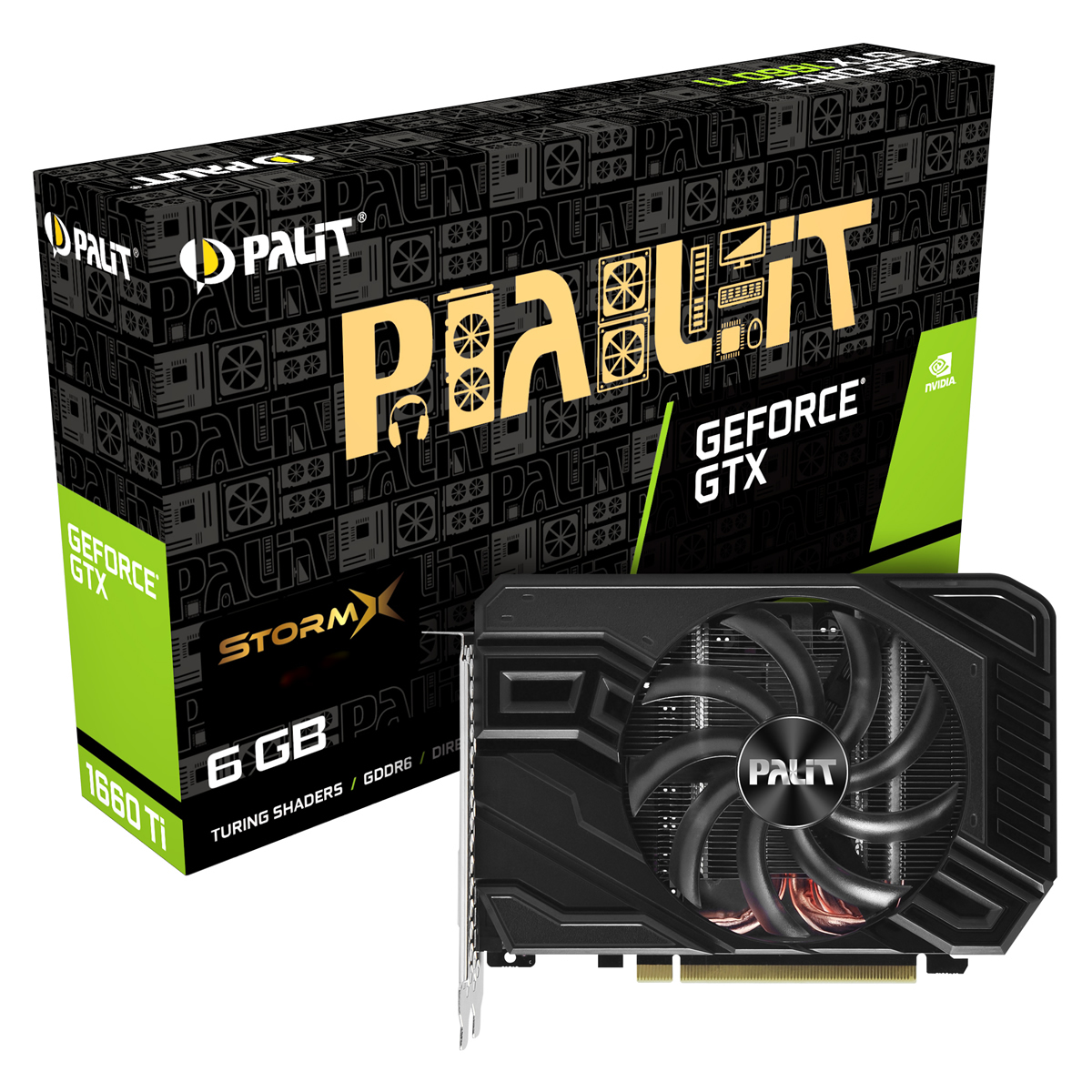 Palit - Palit GeForce GTX 1660Ti StormX 6144MB GDDR6 PCI-Express Graphics Card