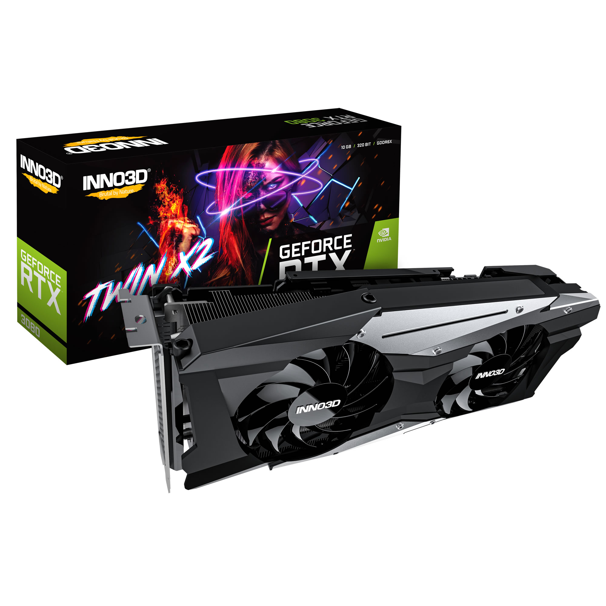 B Grade Inno3D GeForce RTX 3080 Twin X2 OC LHR 10GB GDDR6X PCI-Express Graphics Car