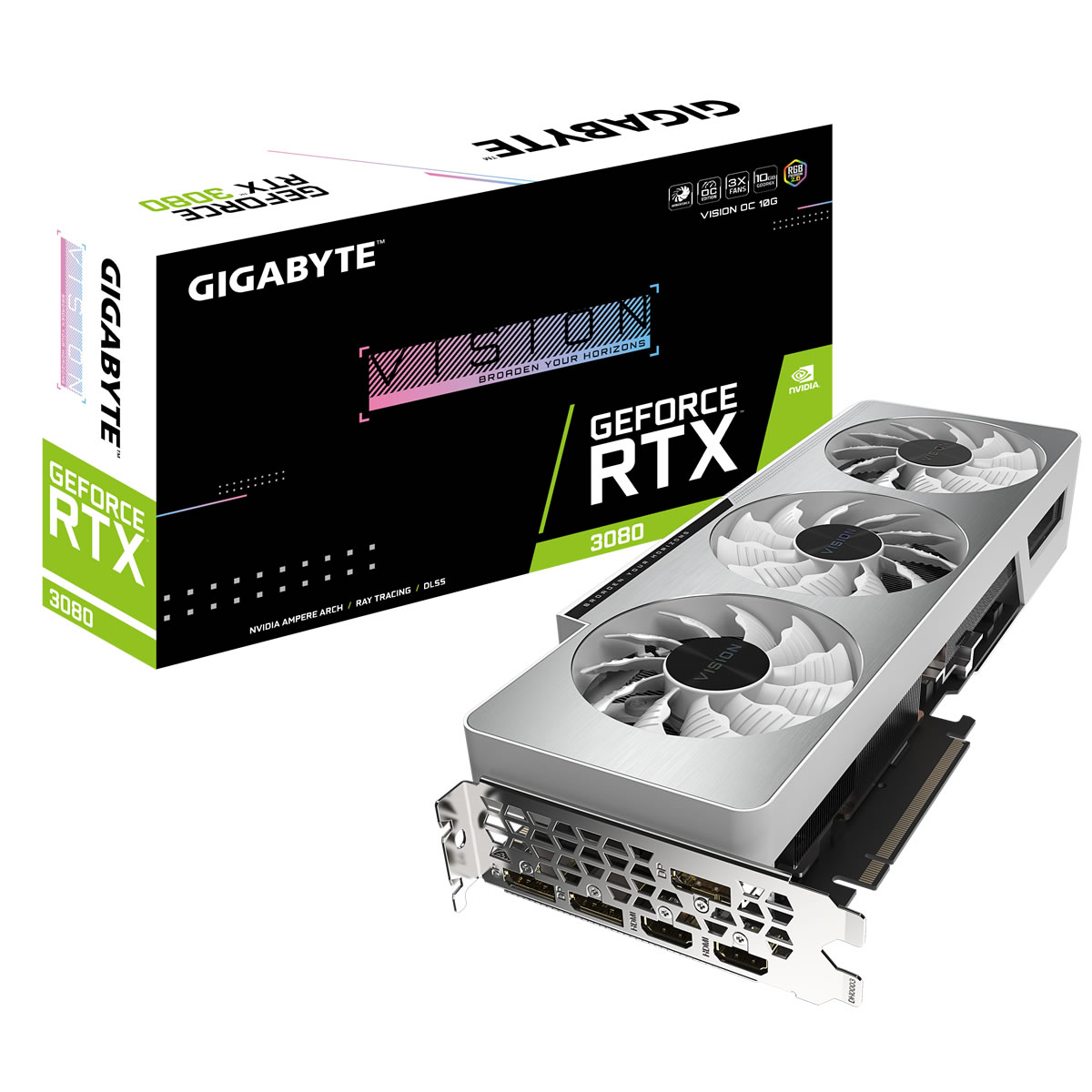 Gigabyte - Gigabyte GeForce RTX 3080 Vision OC V2 LHR 10GB GDDR6X PCI-Express Graphics