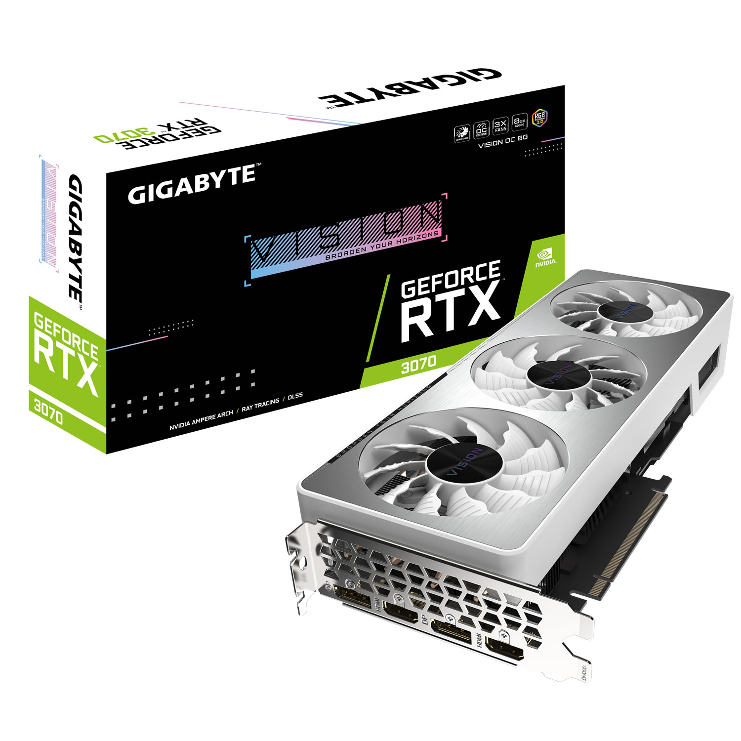 Gigabyte - Gigabyte GeForce RTX 3070 Vision OC LHR 8GB GDDR6 PCI-Express Graphics Card