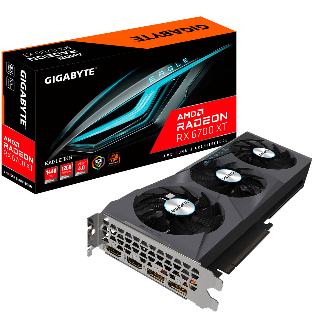 Gigabyte - Gigabyte Radeon RX 6700 XT Eagle 12GB GDDR6 PCI-Express Graphics Card