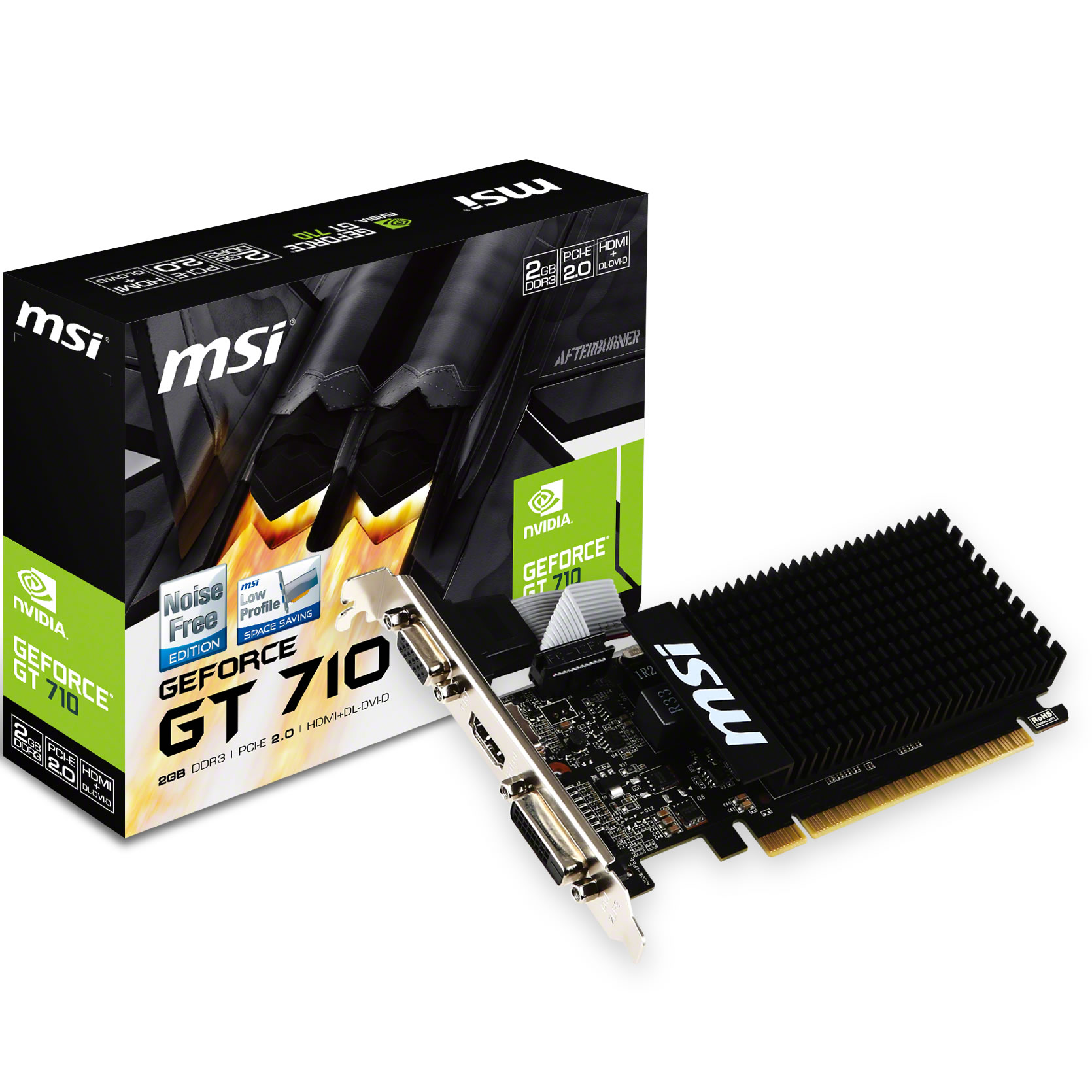 MSI - MSI GeForce GT 710 SILENT Low Profile 2048MB GDDR3 PCI-Express Graphics Car