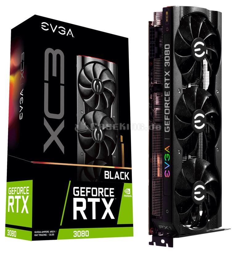 EVGA - EVGA GeForce RTX 3080 XC3 Black Gaming 10GB GDDR6X PCI-Express Graphics Car