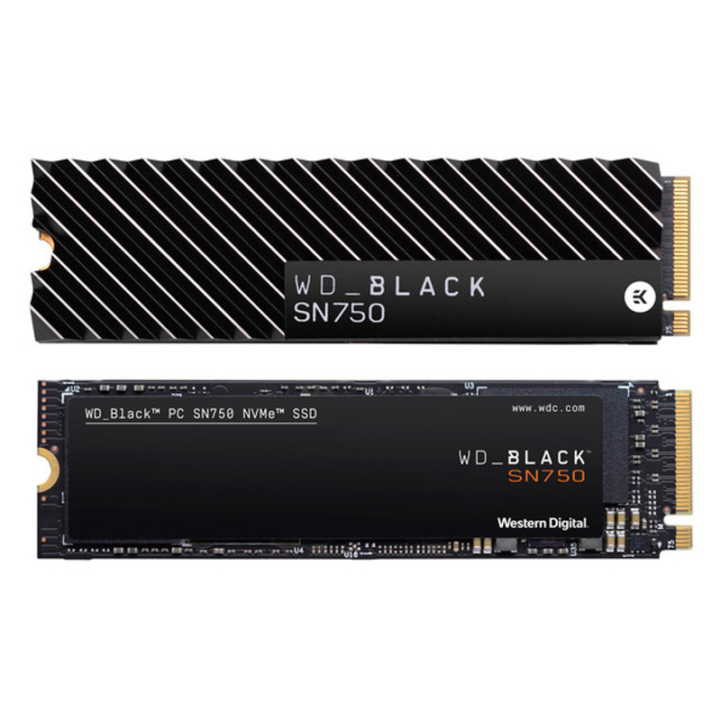 WD - WD Black 2TB SN750 M.2 2280 NVME PCI-E Gen3 Solid State Drive Includes Heat