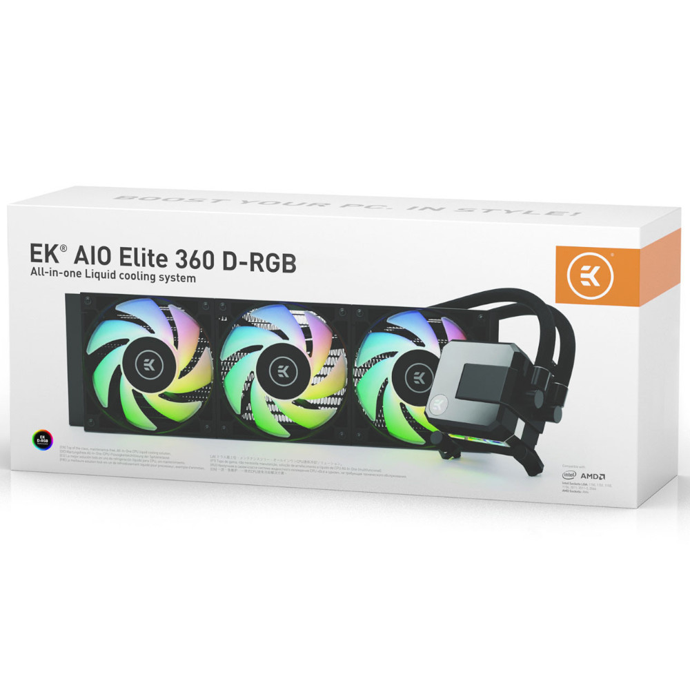 EK Water Blocks - EK Water Blocks EK-AIO 360 Elite D-RGB All In One CPU Water Cooler - 360mm