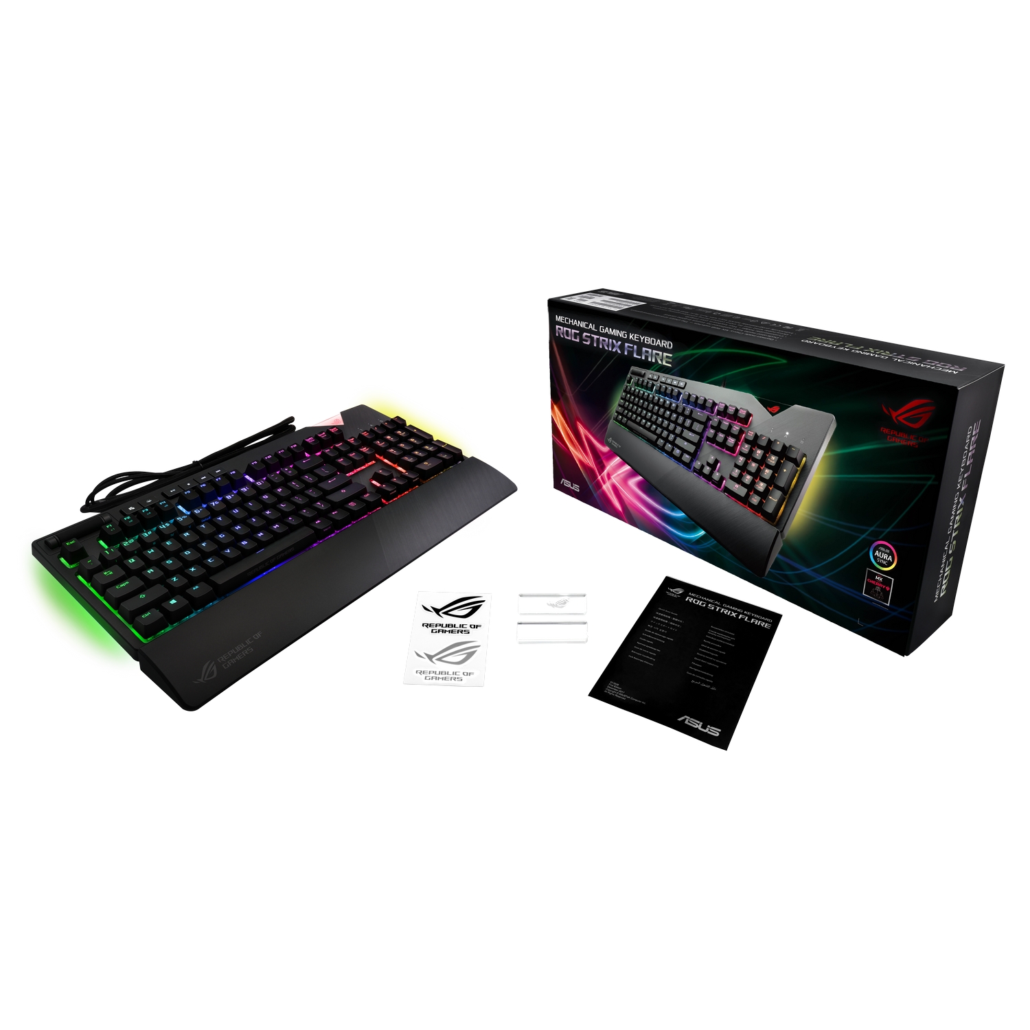 Asus - ASUS ROG STRIX Flare USB RGB Mechanical Gaming Keyboard Cherry MX Red Switc