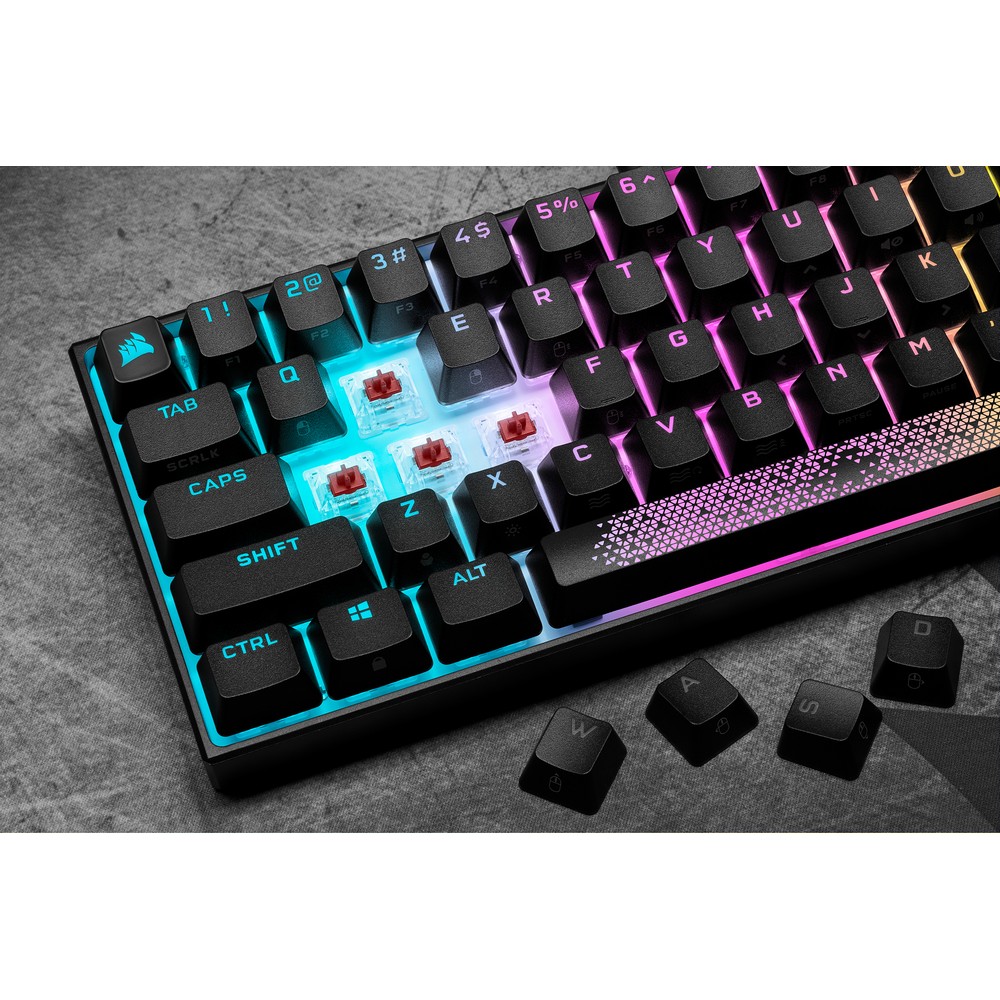 Corsair K65 RGB MINI 60% Gaming Keyboard CHERRY MX Red Black (CH-9194010-UK) | OcUK