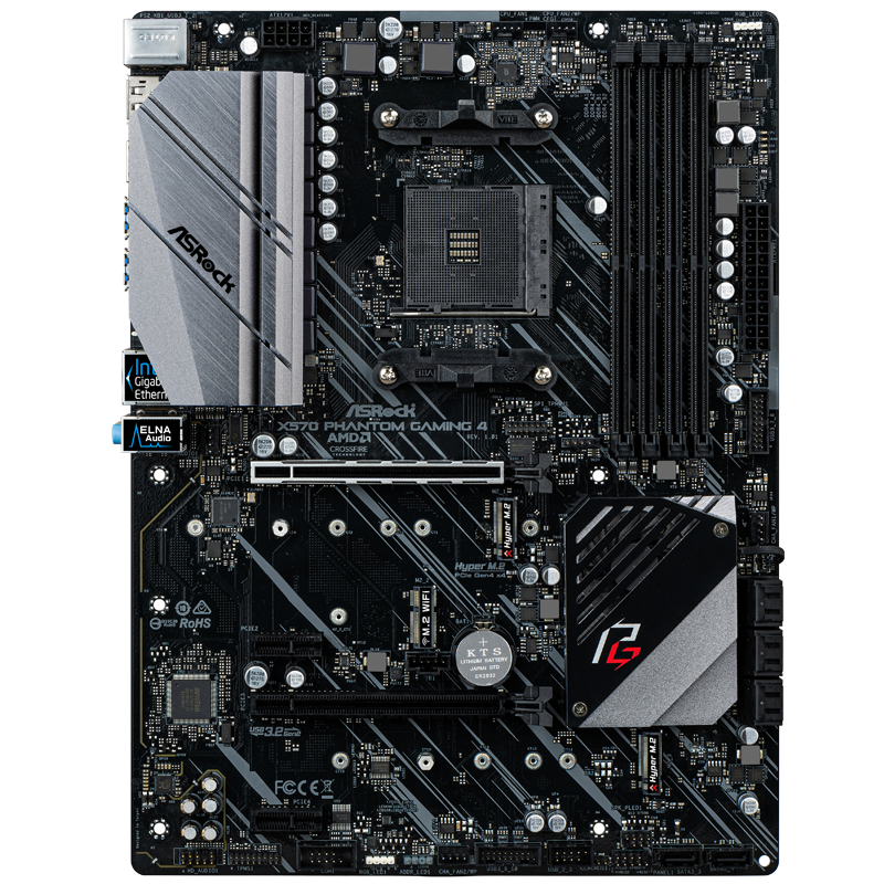 ASRock - Asrock X570 Phantom Gaming 4 (AMD AM4) DDR4 X570 Chipset ATX Motherboard