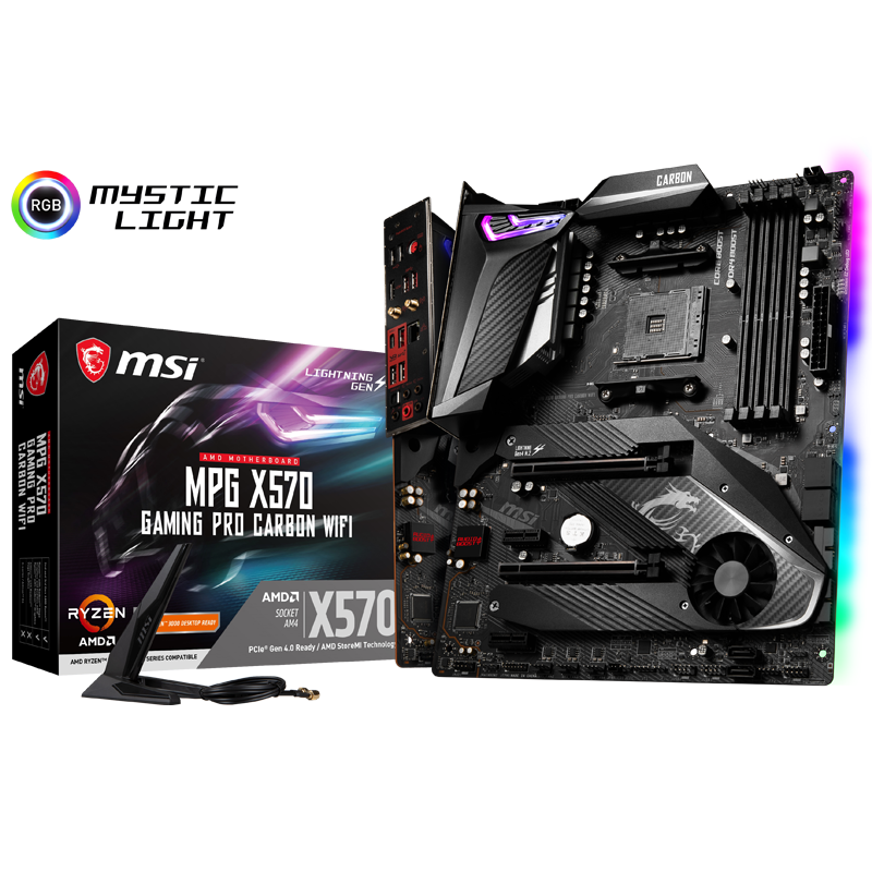 MSI - MSI MPG X570 GAMING PRO CARBON WIFI (AMD AM4) DDR4 X570 Chipset ATX Motherb