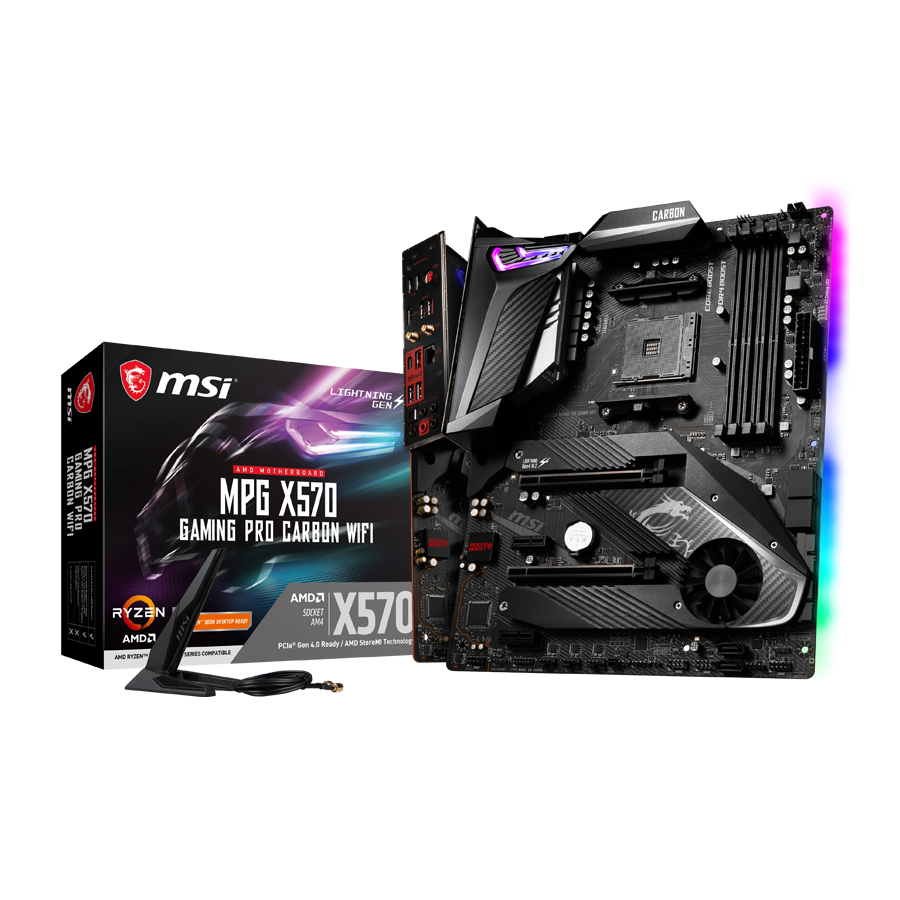 MSI - MSI MPG X570 GAMING PRO CARBON WIFI (AMD AM4) DDR4 X570 Chipset ATX Motherb