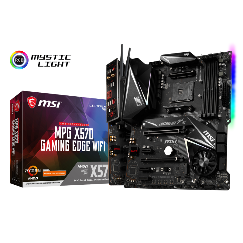 MSI - MSI MPG X570 Gaming Edge WiFi (AMD AM4) DDR4 X570 Chipset ATX Motherboard