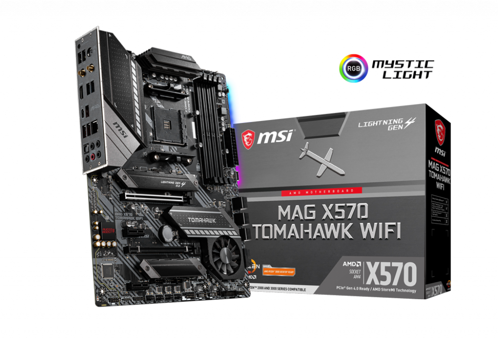 MSI - MSI MAG X570 Tomahawk WiFi (AMD AM4) DDR4 X570 ATX Motherboard