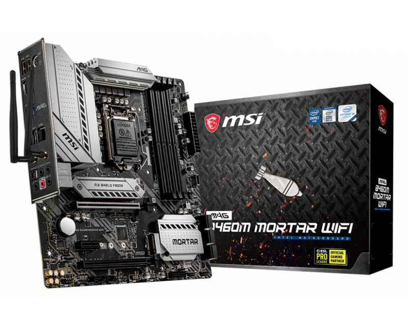 MSI - MSI MAG B460M MORTAR WIFI (Socket LGA 1200) DDR4 Micro-ATX Motherboard