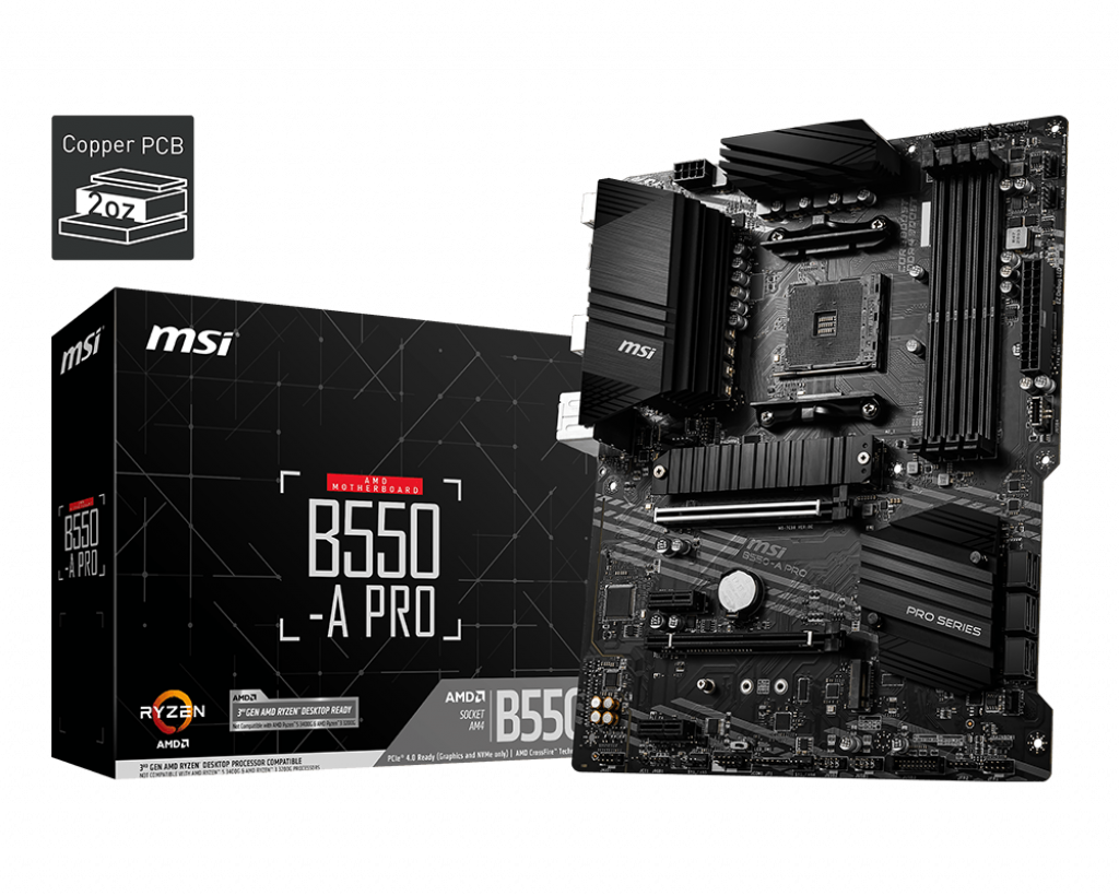 MSI - MSI B550-A Pro (AMD AM4) Pro Series B550 ATX Motherboard