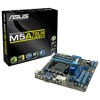 Asus - Asus M5A78L-M/USB3 AMD 760G (Socket AM3) DDR3 MicroATX Motherboard