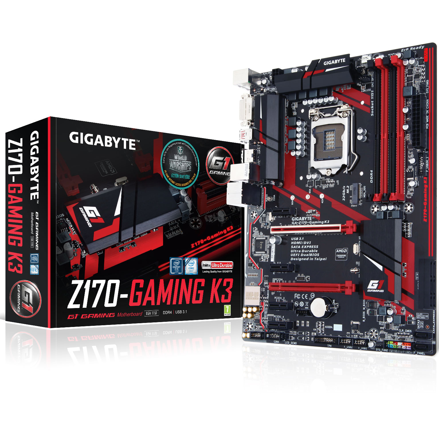 Gigabyte - Gigabyte Z170-Gaming K3 Intel Z170 (Socket 1151) DDR4 ATX Motherboard