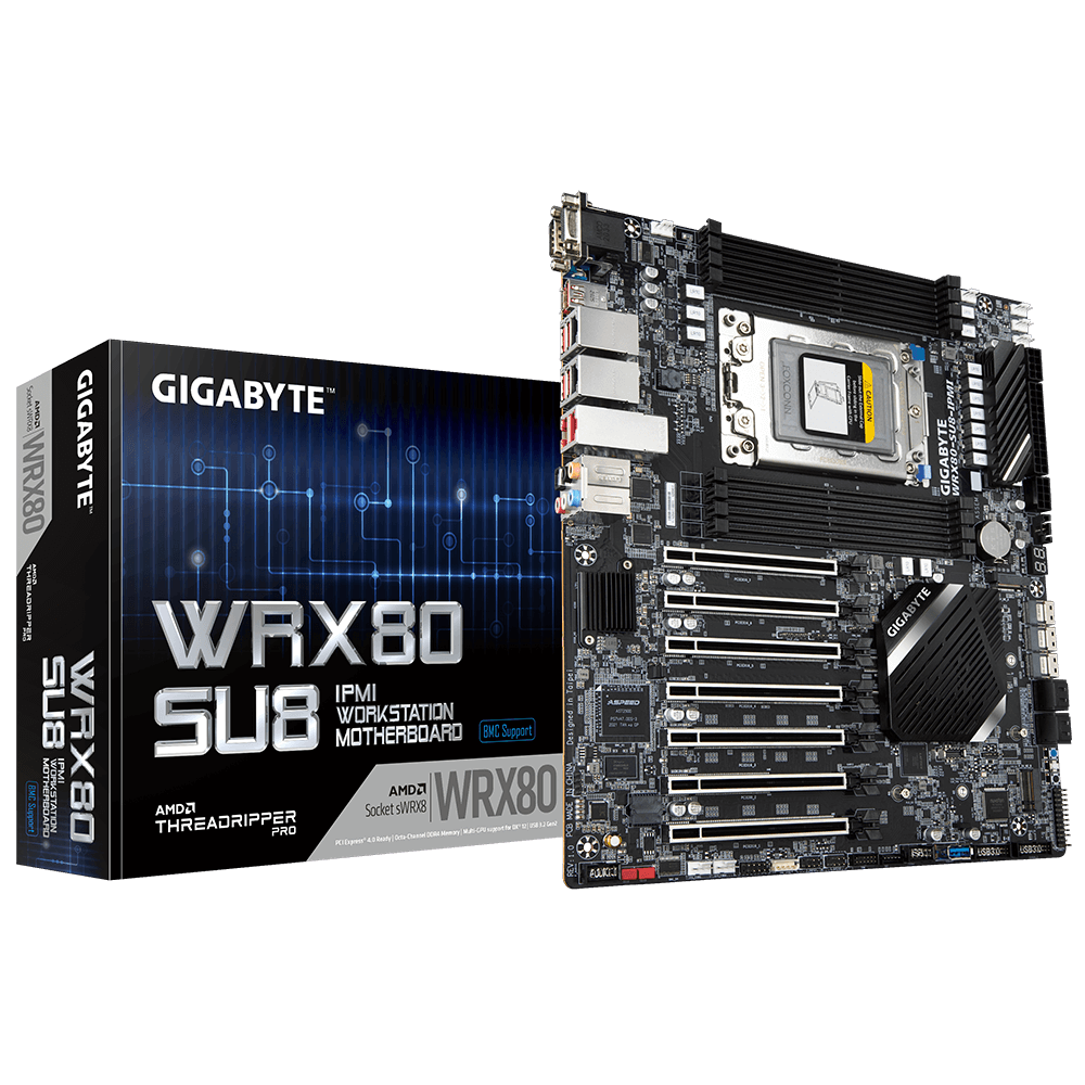 Gigabyte - Gigabyte GA-WRX80-SU8-IPMI (Socket sTRX4) EATX Workstation Motherboard